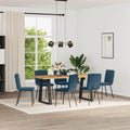Esszimmerstühle 6 Stk. Blau Samt