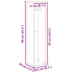 Badezimmerschrank mit Rollenhalter Sonoma-Eiche 20,5x20x90 cm
