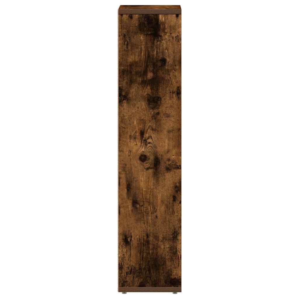 Badezimmerschrank mit Rollenhalter Eiche geräuchert 20,5x20x90 cm