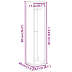Badezimmerschrank mit Rollenhalter Braune Eiche 20,5x20x90 cm