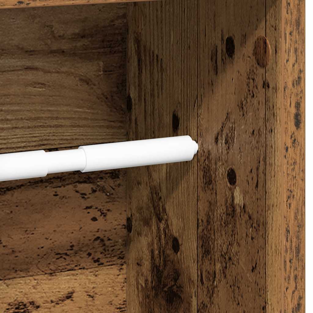 Badezimmerschrank mit Rollenhalter Altholz 20,5x20x90 cm