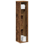 Badezimmerschrank mit Rollenhalter Altholz 20,5x20x90 cm