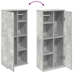 Badezimmerschrank mit Rollenhalter Betongrau 39x22x90 cm