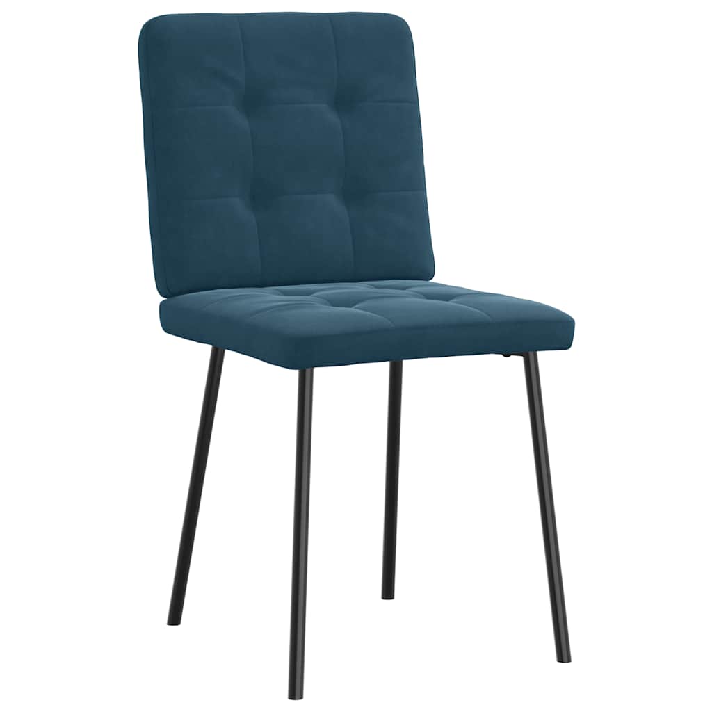 Esszimmerstühle 2 Stk. Blau Samt