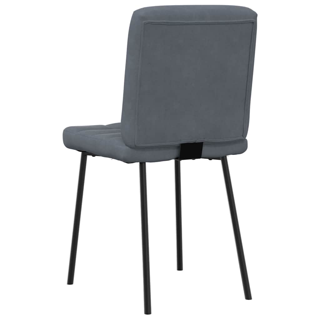 Esszimmerstühle 2 Stk. Dunkelgrau Samt
