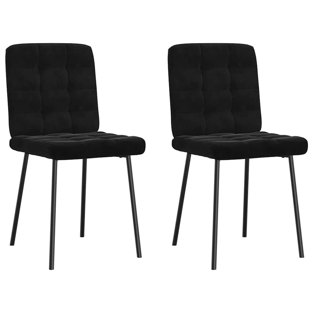 Esszimmerstühle 2 Stk. Schwarz Samt
