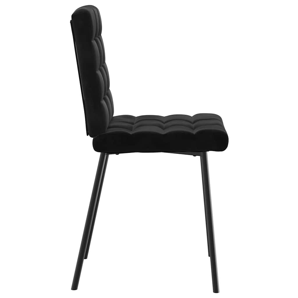 Esszimmerstühle 2 Stk. Schwarz Samt
