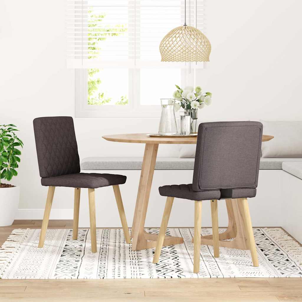 Esszimmerstühle 2 Stk. Dunkelbraun Stoff