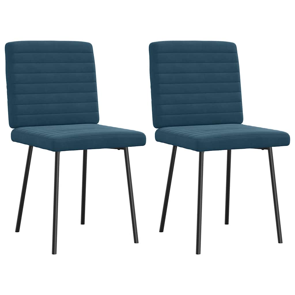 Esszimmerstühle 2 Stk. Blau Samt