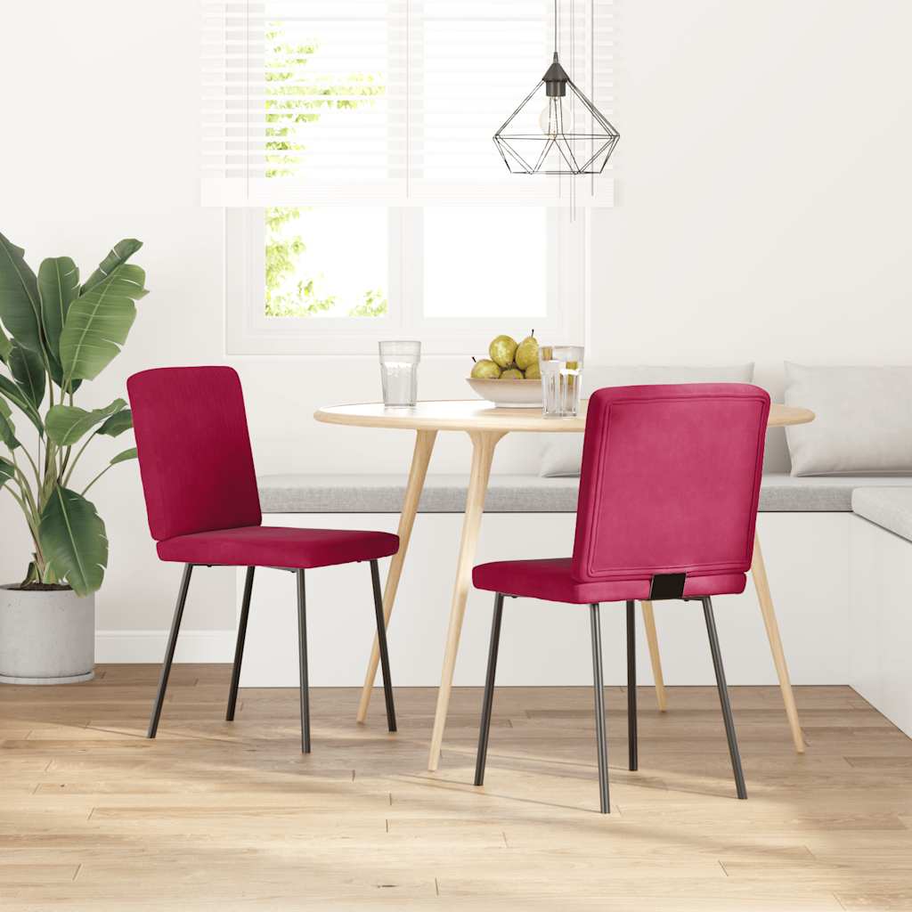 Esszimmerstühle 2 Stk. Weinrot Samt