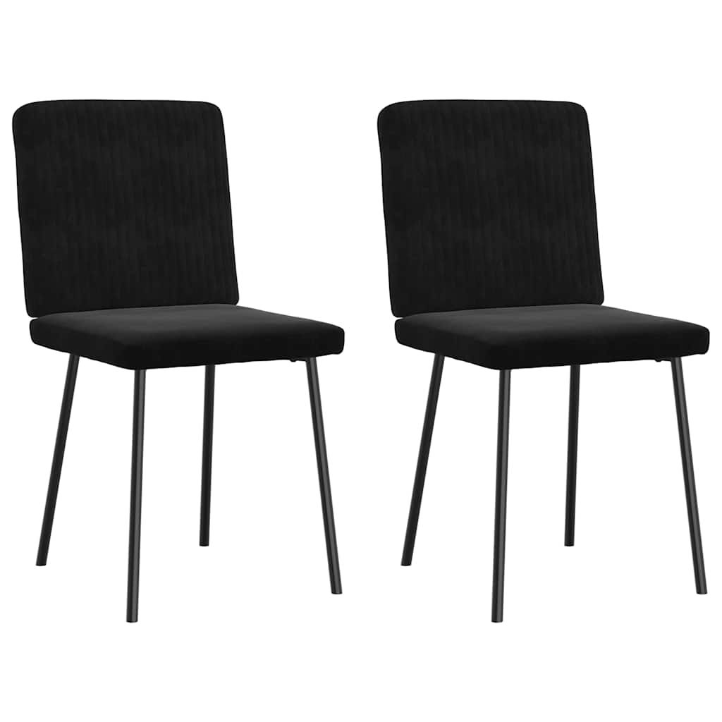 Esszimmerstühle 2 Stk. Schwarz Samt