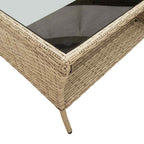6-tlg. Garten-Sofagarnitur mit Kissen Beige Poly Rattan