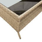 6-tlg. Garten-Sofagarnitur mit Kissen Beige Poly Rattan