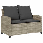 6-tlg. Garten-Sofagarnitur mit Kissen Hellgrau Poly Rattan