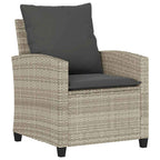 6-tlg. Garten-Sofagarnitur mit Kissen Hellgrau Poly Rattan