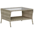 6-tlg. Garten-Sofagarnitur mit Kissen Hellgrau Poly Rattan