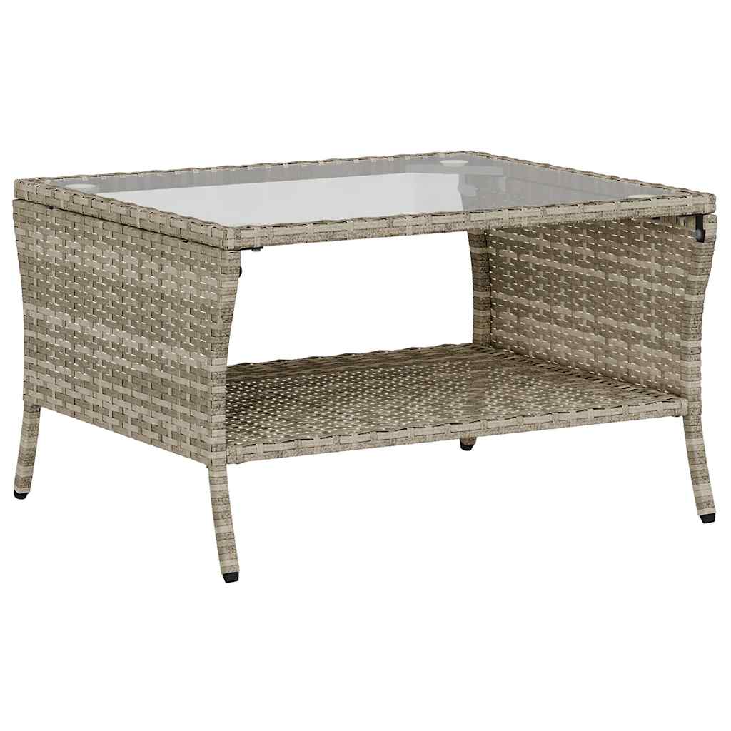 6-tlg. Garten-Sofagarnitur mit Kissen Hellgrau Poly Rattan
