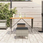 Gartentisch mit Akazienholzplatte Grau 105x75x72cm Poly Rattan