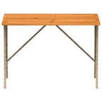 Gartentisch mit Akazienholzplatte Beige 105x75x72cm Poly Rattan