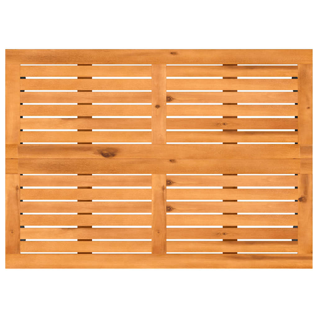Gartentisch mit Akazienholzplatte Beige 105x75x72cm Poly Rattan