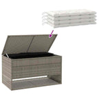 Outdoor-Kissenbox Grau 100x55x55,5 cm Poly Rattan