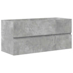 2-tlg. Badmöbel-Set Betongrau Holzwerkstoff