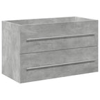 2-tlg. Badmöbel-Set Betongrau Holzwerkstoff