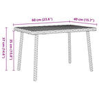 Garten-Couchtisch Rechteckig Beige 60x40x37 cm Poly Rattan