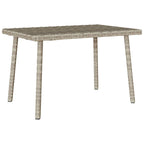 Garten-Couchtisch Rechteckig Hellgrau 60x40x37 cm Poly Rattan