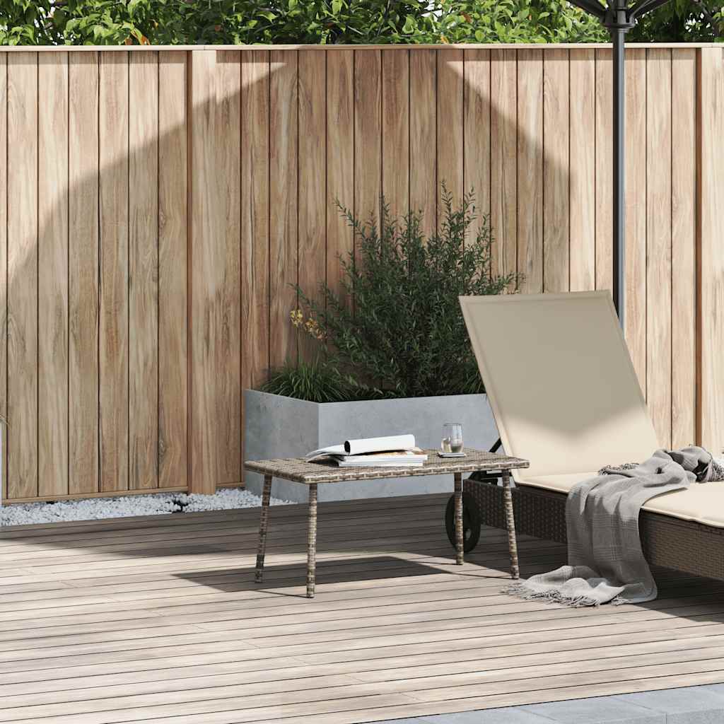 Garten-Couchtisch Rechteckig Grau 80x40x37 cm Poly Rattan