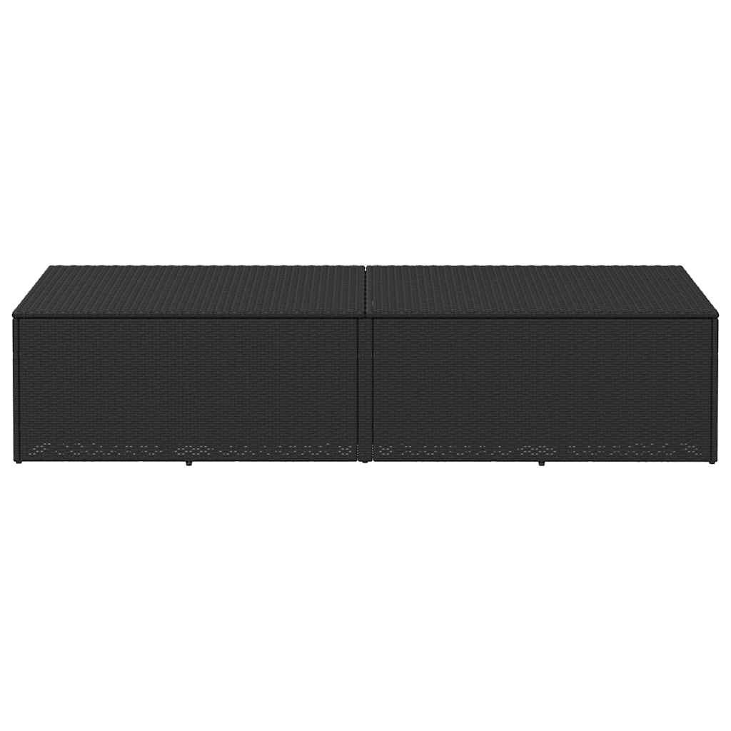 Garten-Auflagenbox Schwarz 220x50x58 cm Poly Rattan