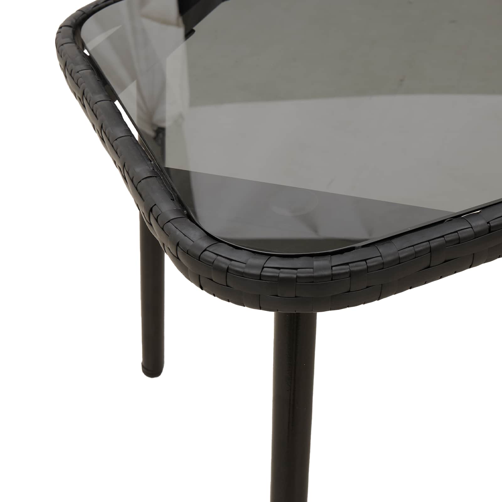 Couchtisch Schwarz 90 x 45 x 43 cm Poly-Rattan