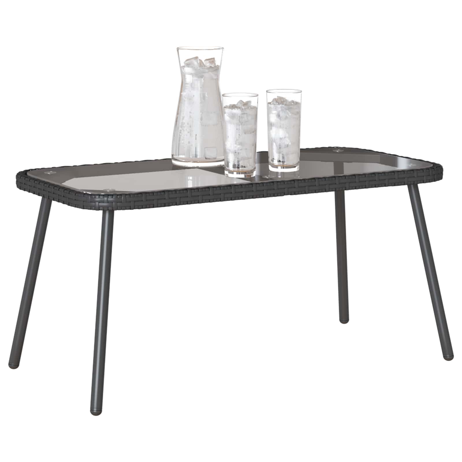 Couchtisch Schwarz 90 x 45 x 43 cm Poly-Rattan