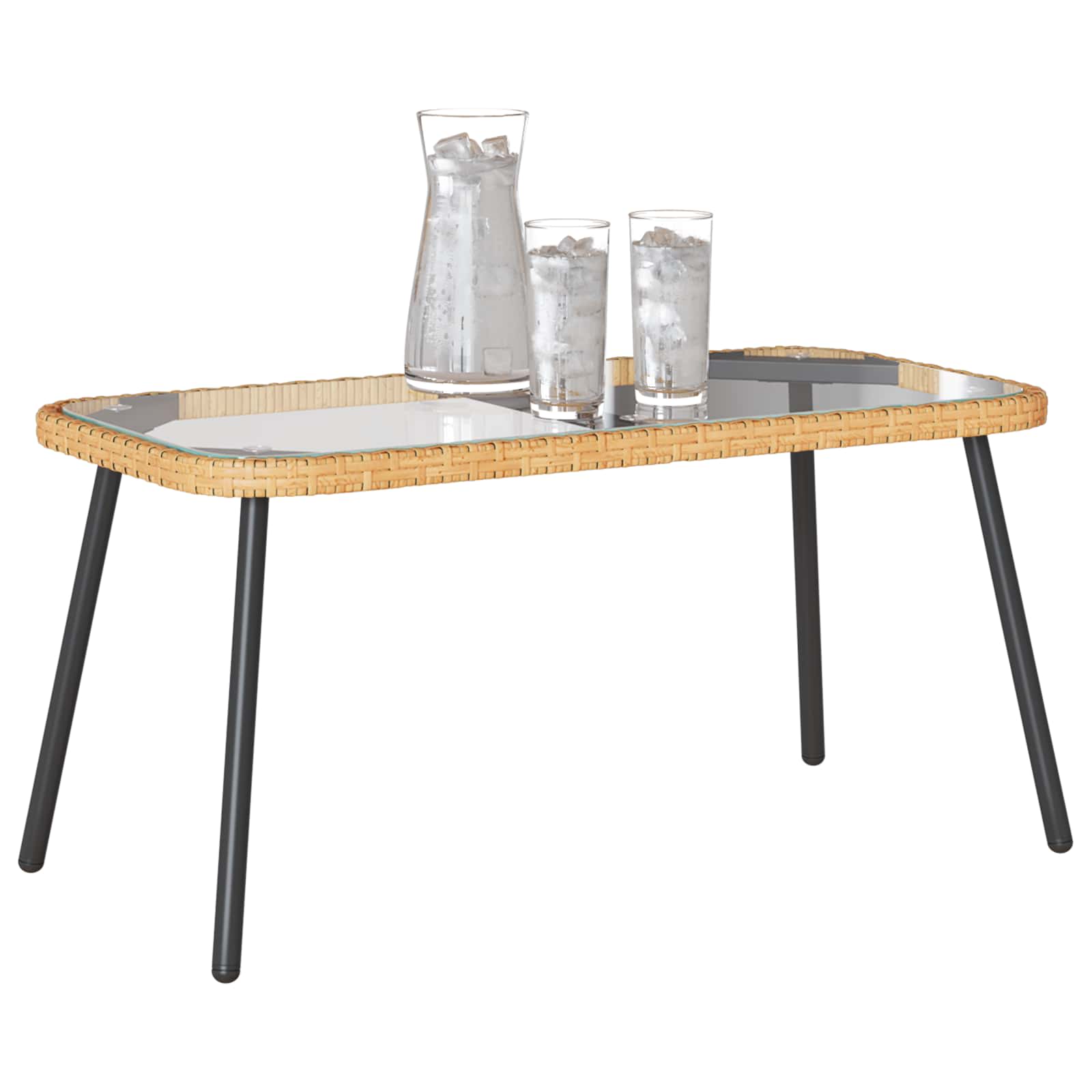 Couchtisch Braun und Schwarz 90 x 45 x 43 cm Poly-Rattan