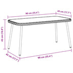 Couchtisch Braun und Schwarz 90 x 45 x 43 cm Poly-Rattan