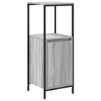 Badezimmermöbel-Set mit Regal mit Tür 5 pcs Grau Holzwerkstoff