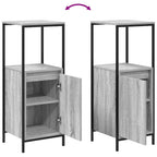 Badezimmermöbel-Set mit Regal mit Tür 5 pcs Grau Holzwerkstoff