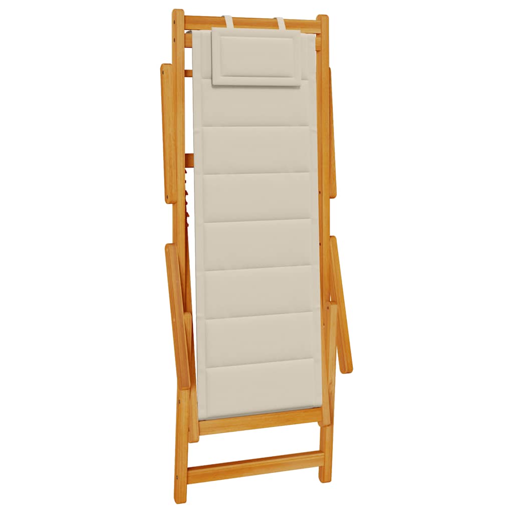 Klappstuhl mit Armlehnen Taupe Akazienholz & Textilene