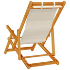 Klappstuhl mit Armlehnen Taupe Akazienholz & Textilene