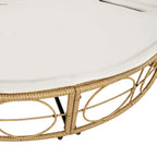 Outdoor-Loungebett mit Dach und Kissen Poly Rattan