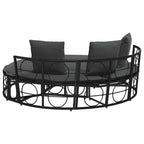Outdoor-Loungebett ohne Dach Schwarz Poly Rattan