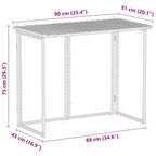 Gartentisch Klappbar Beige 90x51x75 cm Poly Rattan
