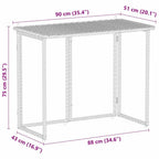 Gartentisch Klappbar Hellgrau 90x51x75 cm Poly Rattan