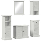 Badezimmermöbel-Set VIGO 5 pcs Antik Weiß Massives Kiefernholz
