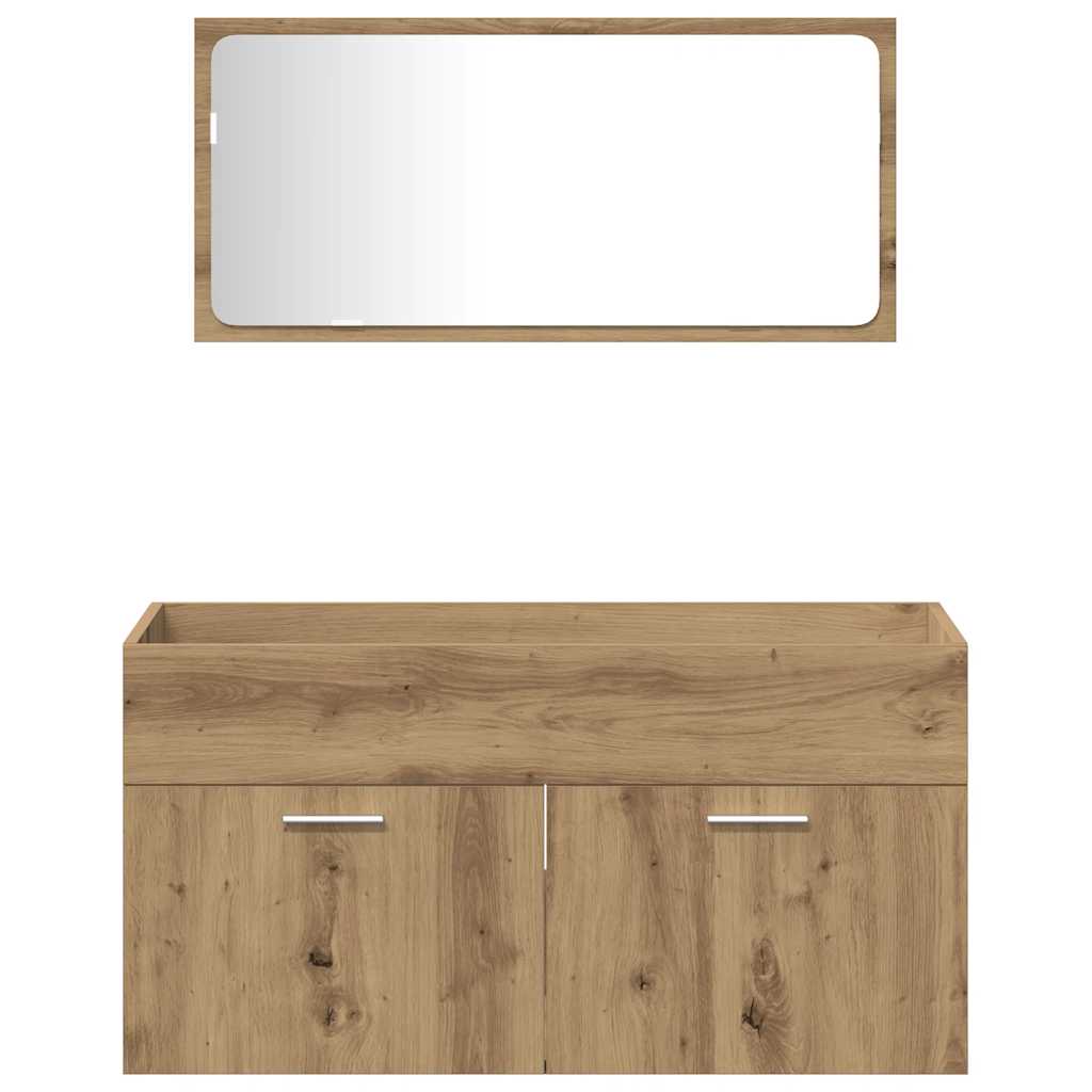 3-tlg. Badmöbel-Set Artisan-Eiche Holzwerkstoff