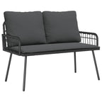 Garten Essgruppe mit Kissen 2 pcs Schwarz Poly-Rattan