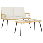 Garten Essgruppe mit Kissen 2 pcs Natur Poly-Rattan