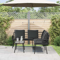 Gartensofa-set mit Kissen 2 pcs Schwarz Poly-Rattan