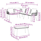 Gartensofa-set mit Kissen 2 pcs Schwarz Poly-Rattan