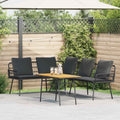 Gartensofa-set 2 pcs Schwarz Poly-Rattan